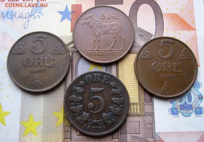 НОРВЕГИЯ 5 эре 1899, 1930, 1939, 1973 (ЛОСЬ, КОРОЛЬ). 03.11. - 037.JPG