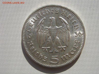 Германия 3 рейх 5 марок 1936 A орел без свастики до 02.11 - IMG_8608