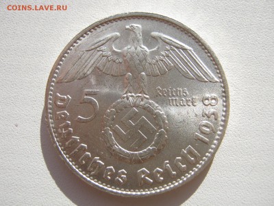 Германия 3 рейх 5 марок 1938 D орел со свастикой до 02.11 - IMG_0321
