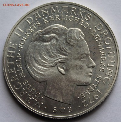 Дания. 10 крон 1972. Серебро. - 1