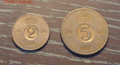 ШВЕЦИЯ - 2 и 5 эре интересные, до 6.11, 22.00 - Швеция 2 и 5 эре корона