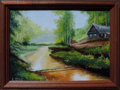 КАРТИНА "Избушка у лесной речки" холст,масло Низкий Старт! - DSCN4087
