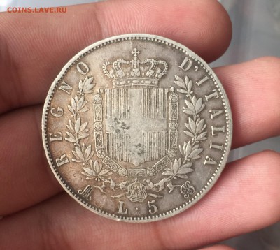 Италия 5 лир 1870 до 4.11. в 22:15 - 2 (4)