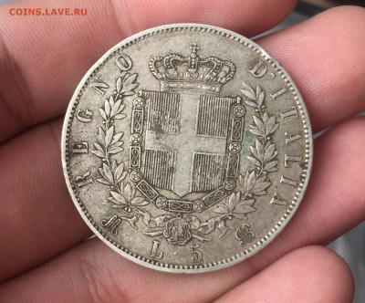 Италия 5 лир 1873 до 4.11. в 22:15 - 2 (9)