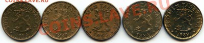 N01 Финляндия 20 п. 5 шт. С Рубля! до 29.12 в 22°° - N01 Finland 20 pennia 5 pcs_2