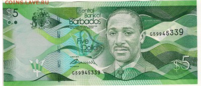 Барбадос 5 долларов 2013 до 07.11.16 в 22.00мск (Г733) - 1-бар5а