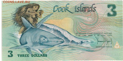 О-ва Кука 3 доллара 1992 Юбилей 07.11.16 в 22.00мск (Г757) - 1-кука3а