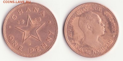 Гана, 1 пенни 1958г.  до 9.11. - Рисунок (254)