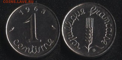 Франция 1 сантим 1968 до 22:00мск 9.11.16 - Франция 1 сантим 1968
