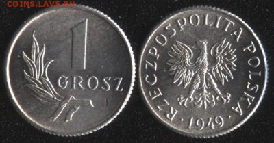 Польша 1 грош 1949 до 22:00мск 10.11.16 - Польша 1 грош 1949