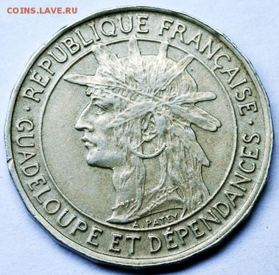 Французская Гваделупа_1 франк 1921; до 05.11_22.30мск - 12674