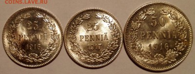 25 пенни 1916, 1917; 50 пенни 1916; UNC - IMG_20161006_211600
