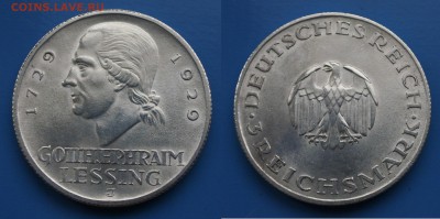 Веймар 3 марки 1929г Лессинг J до 9.11. 22-00 мск - германия (2)