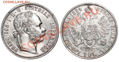 Австро-Венгрия. 1 флорин 1884 - 1 флорин 1884