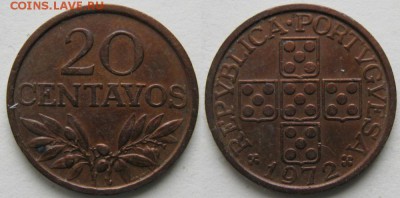 15.Разная инострань по фиксу - 15.3. -Португалия 20 сентаво 1972    2730