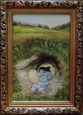 КАРТИНА "КУБЫШКА  СЕРЕБРА: Рубли Екатерины2" холст,масло - DSCN4090