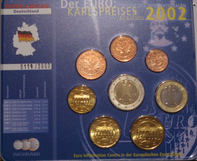 Набор монет Евро Германия 2002 банковский - IMG_1582.JPG