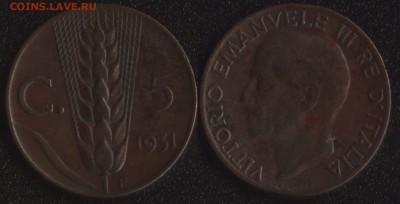 Италия 5 чентезимо 1931 до 22:00мск 13.11.16 - Италия 5 чентезимо 1931