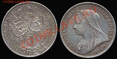 2 Шиллинга 1896 года-Серебро-XF+ - 2-1896