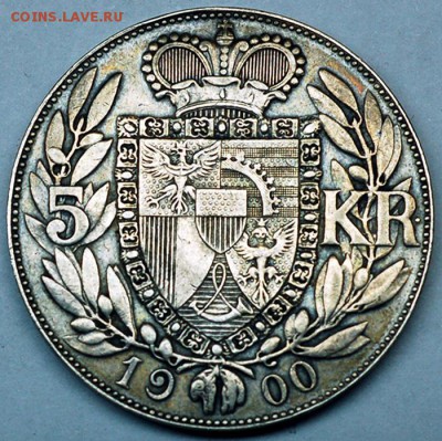 Лихтенштейн_5 крон 1900. Редкая монета; до 08.11_22.15мск - 8242