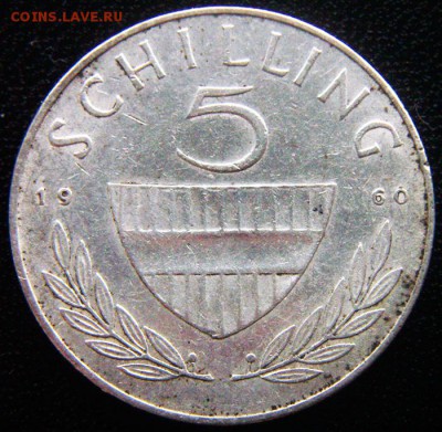 Австрия_5 шиллингов 1960. Серебро; до 08.11_22.45мск - 12622