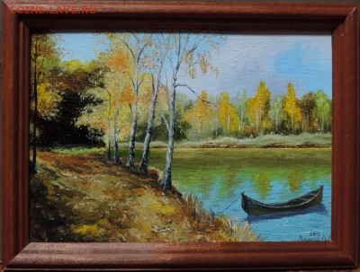КАРТИНА холст,масло Лодка у берега - DSCN4116