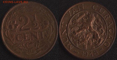 2 цента 1948 до 22:00мск 14.11.16 - Голл.Кюрасао 2.5 цента 1948