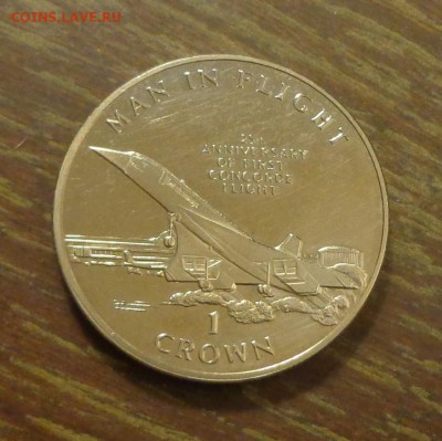 о.МЭН - 25 ЛЕТ ПОЛЕТА КОНКОРДА до 15.11, 22.00 - о-в Мэн 1 крона 25 л первому полету Конкорда_1