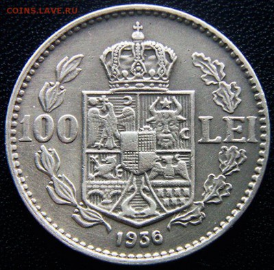 Румыния_100 леев 1936. Нечастая монета; до 10.11_22.25мск - 10611