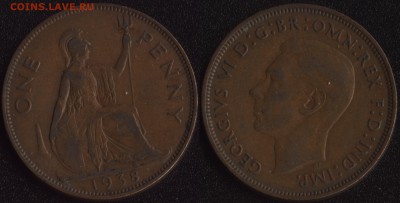 Великобритания пенни 1938 до 22:00мск 17.11.16 - Великобритания пенни 1938 