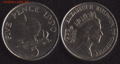 Гернси 5 пенсов 1990 до 22:00мск 17.11.16 - Гернси 5 пенсов 1990