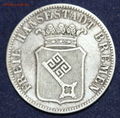 С 1 руб.СВОБОДНЫЙ ГАНЗЕЙСКИЙ г.БРЕМЕН 6 грот 1861г. до 17.11 - IMG_3730.JPG