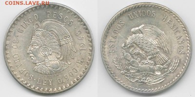 На оценку несколько монет (Америка, китай и ещё что то) - 5-pesos-1948-mexica