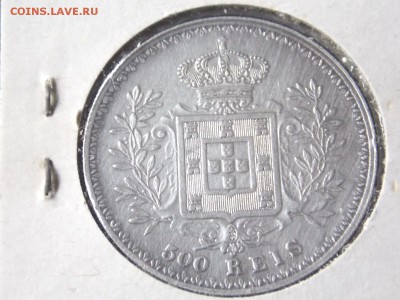 ПОРТУГАЛИЯ 500 РЕЙС 200 +100 РЕЙС СЕРЕБРО - portugal 500 reis