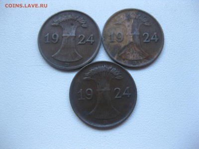 ВЕЙМАР,лот из 3-х монет 1 рентенпфенниг 1924D!до 15.11.2016 - IMG_7172.JPG