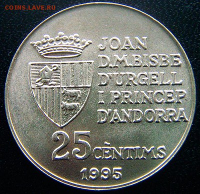Андорра_25 сентимов 1995 "50 лет FAO"; до 13.11_22.02мск - 12780