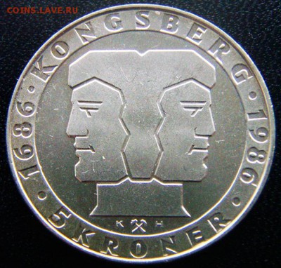 Норвегия_5 крон 1986 "300 лет монетному двору"; 13.11_22.07м - 12786