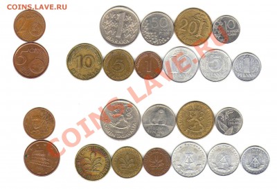 10 монет Германии, Финляндии + бонус - лот 11-01