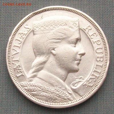 5 Лат 1929 г. Латвия. Серебро. Оконч.16.11.2016 г. 22 час. - ф32 5 лат