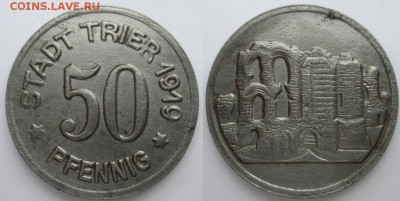 Нотгельды Германии. Обзорная тема. - 50 пф. 1919г. Трир.JPG
