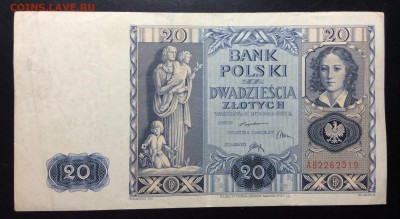 20 злотых 1936 Польша до 13.11-23:00 мск - image