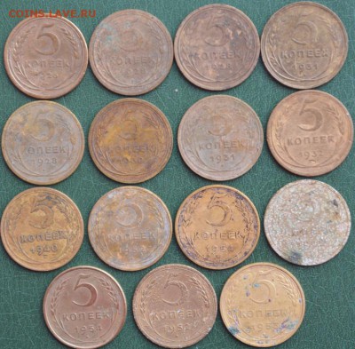 5 копеек 1926,28,30,31,32,40,48,52,53,54 года всего 15 штук. - DSC_0275