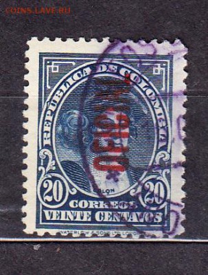 Колумбия 1937 1м надпечатка - 297