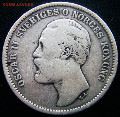 Швеция_2 кроны 1880. Серебро; до 15.11_22.17мск - 12506