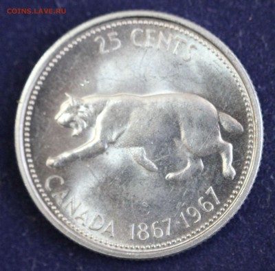 С руб. КАНАДА 25с  1967г. РЫСЬ в ШТЕМПЕЛЬНОМ БЛЕСКЕ до 21.11 - IMG_3751.JPG