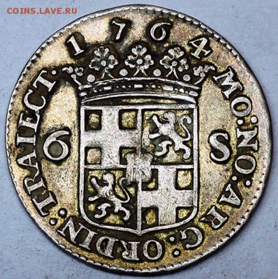 Нидерланды_6 стюверов 1764 "Корабль". Серебро; 15.11_22.33мс - 12636