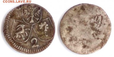 Монеты Швейцарских кантонов. - Швейцария Кур Ulrich VII von Federspiel 1692-1728 2 пфеннига ND (1728) KM-134 HMZ 2-453 a