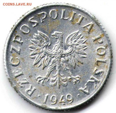 Польша. 1 грош 1949 г. до 24.00  22.11.16 г. - ИНОМОН16