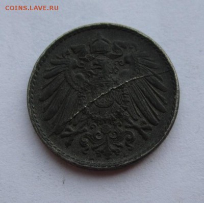 Германия 5 пфеннингов 1919г полный раскол штемпеля ,до 20.11 - 1.JPG