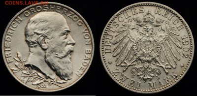 2, 3 и 5 марок Германия Империя - Баден_2марки1902